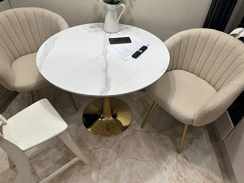 Стол Тулип 90х73 дуб вотан / белый фото покупателя 124