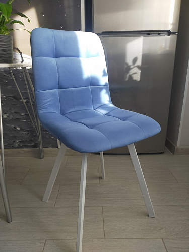 Стул на металлокаркасе Чилли К светло-серый велюр / черный каркас фото покупателя 109