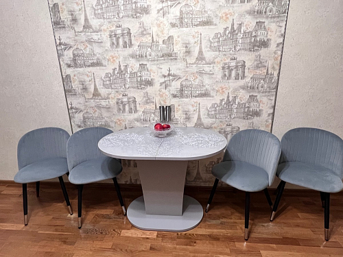 Стул на металлокаркасе Gabi dark beige / black / silver фото покупателя 441