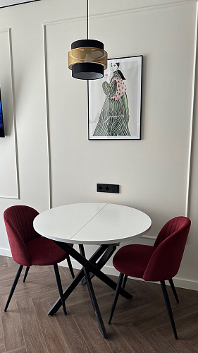 Стул на металлокаркасе Gabi 1 light blue / black / gold фото покупателя 642