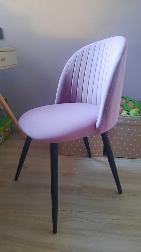 Стул на металлокаркасе Gabi 1 light blue / black / gold фото покупателя 399