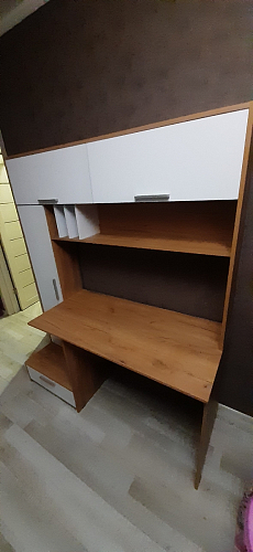 Письменный стол Лайт 03.243 дуб золотой (craft) / белый премиум фото покупателя 109