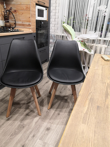 Деревянный стул Bonuss темно-серый / черное сидение / черный фото покупателя 109