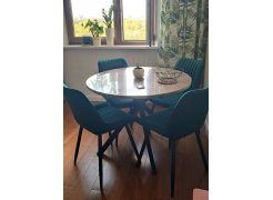 Стул на металлокаркасе Вейв светло-серый (hl 63) / 10К черный каркас фото покупателя 60