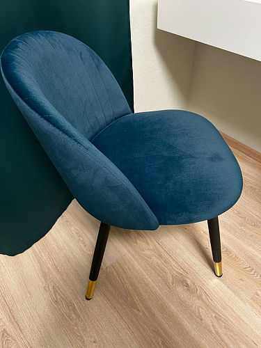 Стул на металлокаркасе Gabi 1 light blue / black / gold фото покупателя 714