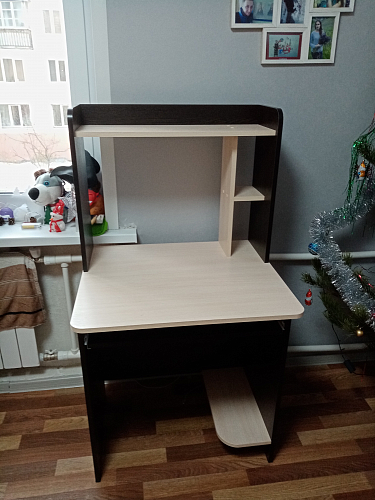 Компьютерный стол Грета-1 венге / дуб молочный фото покупателя 22