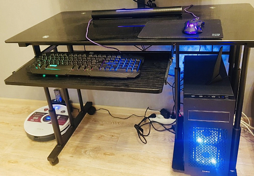 Компьютерный стол Vesta черное стекло фото покупателя 3