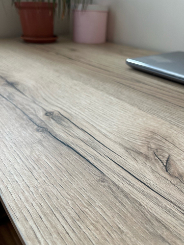 Письменный стол Битти Лофт 116х60х75 дуб делано светлый / белый матовый фото покупателя 99