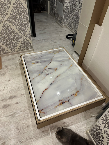 Стол на тумбе Бугун обсидиан / черный фото покупателя 5