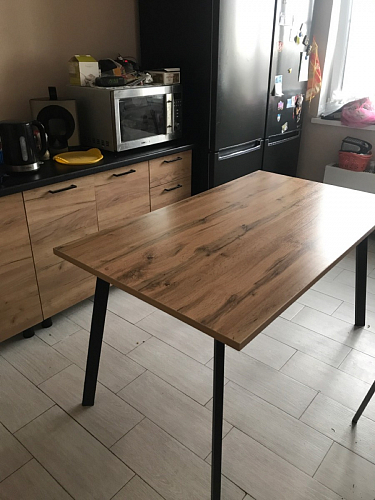 Стол Тринити Лофт 120 32 мм дуб галифакс табако / черный матовый фото покупателя 374