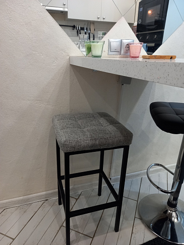 Барный стул Лофт ткань канди грей / черный матовый фото покупателя 9