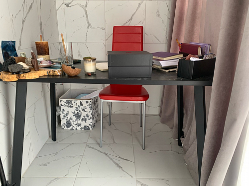 Стол Тринити Лофт 120 32 мм бетон / черный матовый фото покупателя 209