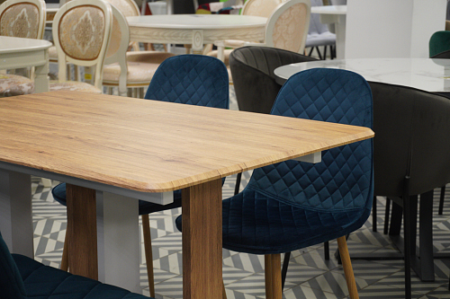 Стол на тумбе Санса 120 камень светлый / камень темный из шоурума 2