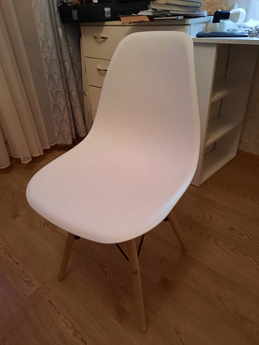 Пластиковый стул Eames PC-015 серо-голубой / дерево фото покупателя 50