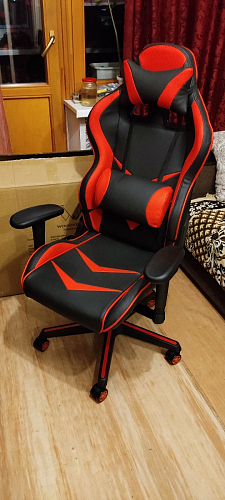 Компьютерное кресло Racer черное / голубое фото покупателя 54