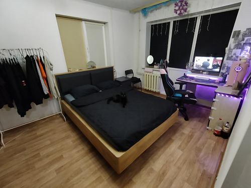 Двуспальная кровать Клауд 160х200 парящая дуб крафт золотой / антрацит фото покупателя 20