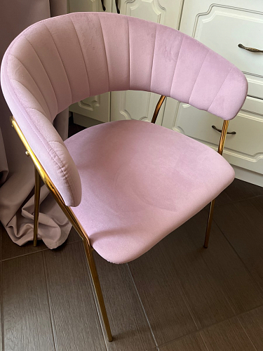 Стул на металлокаркасе Kamelia зеленый / золото фото покупателя 90