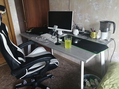 Стол Тринити Лофт 120 25 мм черный матовый / дуб делано темный фото покупателя 173