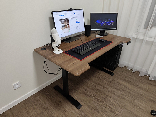 Компьютерный стол Маркос с механизмом подъема 140х80х75 белый / вотан дуб фото покупателя 9