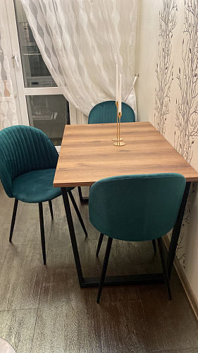 Стол Лота Лофт 140 25 мм черный матовый / бетон фото покупателя 927