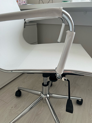 Компьютерное кресло Reus белая сетка / хром фото покупателя 10