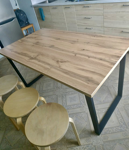 Деревянный стол Лота Лофт 140х80 черный матовый / бетон светлый фото покупателя 188