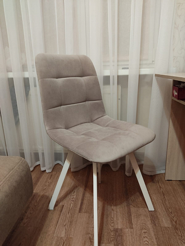 Стул на металлокаркасе Чилли бежевый / белый каркас фото покупателя 925