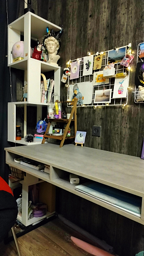 Письменный стол Леон Лофт черный матовый / дуб вотан фото покупателя 72