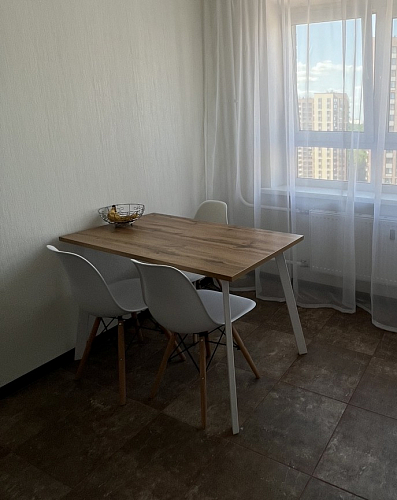 Стол Тринити Лофт 120 32 мм дуб галифакс табако / черный матовый фото покупателя 68