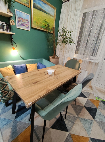 Стол Тринити Лофт 120 32 мм бетон / черный матовый фото покупателя 371