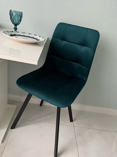 Стул на металлокаркасе Чилли синяя ткань / белый фото покупателя 1269