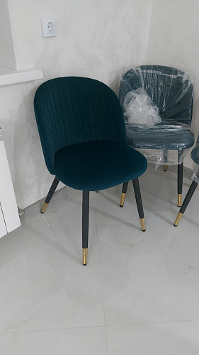 Стул на металлокаркасе Gabi dark beige / black / silver фото покупателя 405