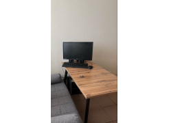 Стол Тринити Лофт 120 32 мм бетон / черный матовый фото покупателя 95