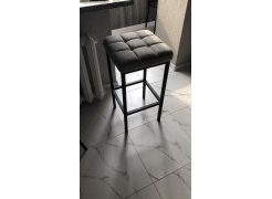 Барный стул Лофт кожзам темно-серый / черный матовый фото покупателя 251