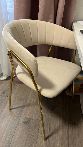 Стул на металлокаркасе Kamelia темно-серый / золотой фото покупателя 66