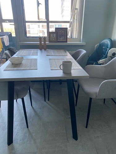 Стол Тринити Лофт 120 32 мм дуб галифакс табако / черный матовый фото покупателя 77