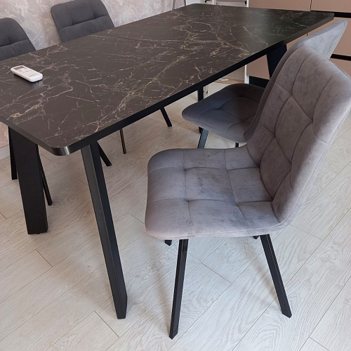 Стул на металлокаркасе Чилли К светло-серый велюр / черный каркас фото покупателя 325