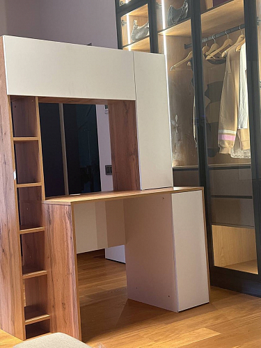 Письменный стол Комфорт 12.71 дуб золотой craft / белая аляска  - Уцененный экземпляр фото покупателя 52