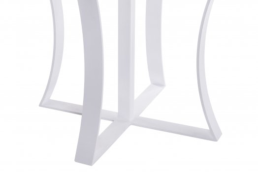 Стеклянный стол Нейтон белый мрамор / белый