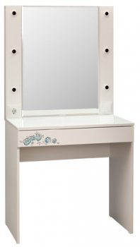 Туалетный столик Гламур белый / белый глянец