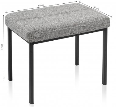 Банкетка Дион рогожка графит / черный матовый