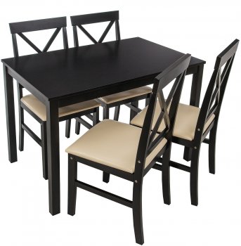 Обеденная группа Chili (стол и 4 стула) cappuccino / cream