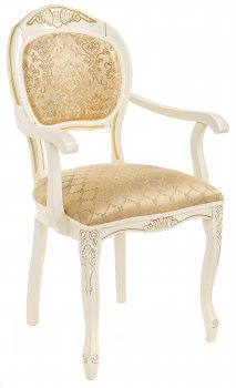 Кресло Лауро патина золото / бежевый тесьма 11