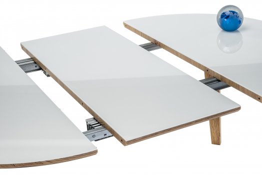 Стеклянный стол Семвэлл белый / дуб монтана