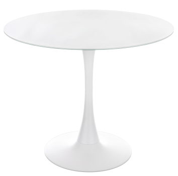Стеклянный стол Tulip 90 white