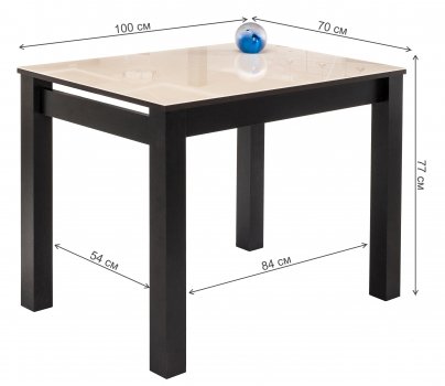 Стеклянный стол Раймунд бежевый / венге