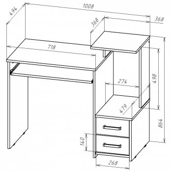 Стол компьютерный Джаз-24 правый венге