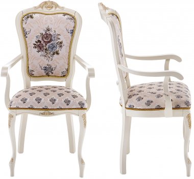 Кресло Руджеро патина золото / молочный