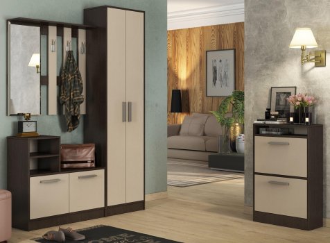 Обувница Карлос венге / дуб молочный